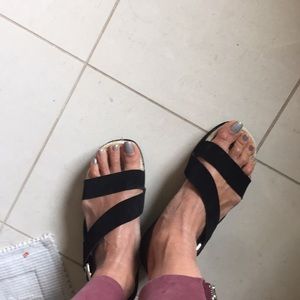 Platform suede sandals